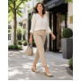 Marimea 37 Pantofi dama cu platforma din piele naturala Bej P9154BEJ